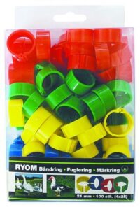 RYOM Hønsesringe/bånd 21 mm – 100 stk ass. farver