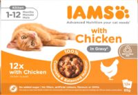 IAMS Delights Kitten kylling i sovs, 12 x 85 g