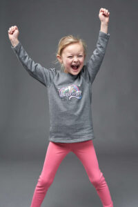 EQ Kids Linda langærmet bluse – Dark Grey Melange (Str. 104)