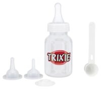 Trixie sutteflaske 120 ml med silikonesutter, låg og måleske